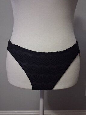 Black Crochet-style Bikini Bottom